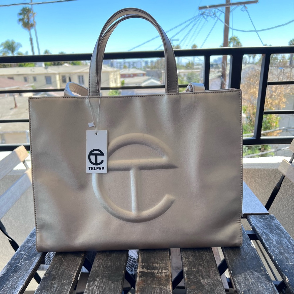 Medium Gold Telfar Shopping Bag